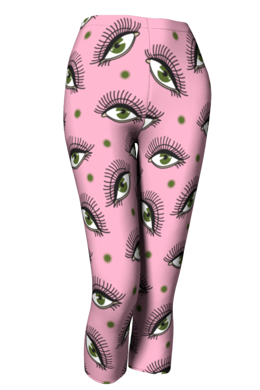 Eye See You Pink Capris Workout Leggings - The Oblong Box Shop