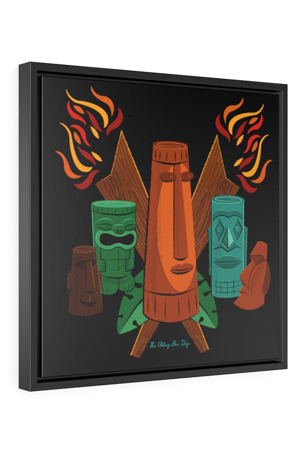 Tiki Torch Print Gallery Canvas Wrap, Square Frame