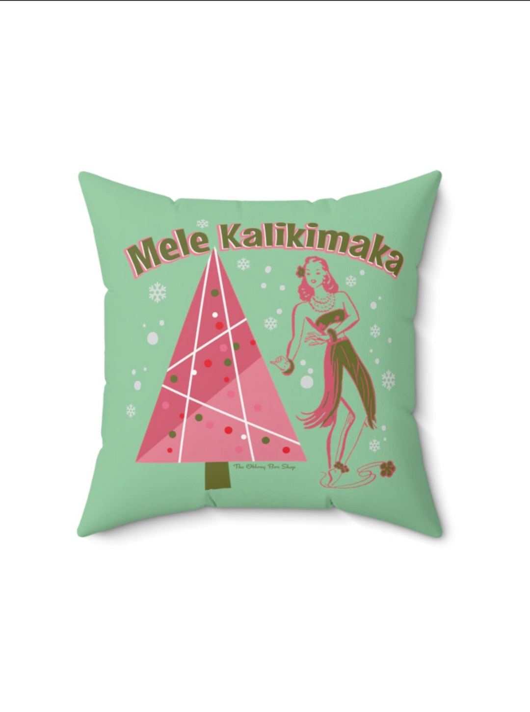 Mele Kalikimaka Throw Pillow Mint