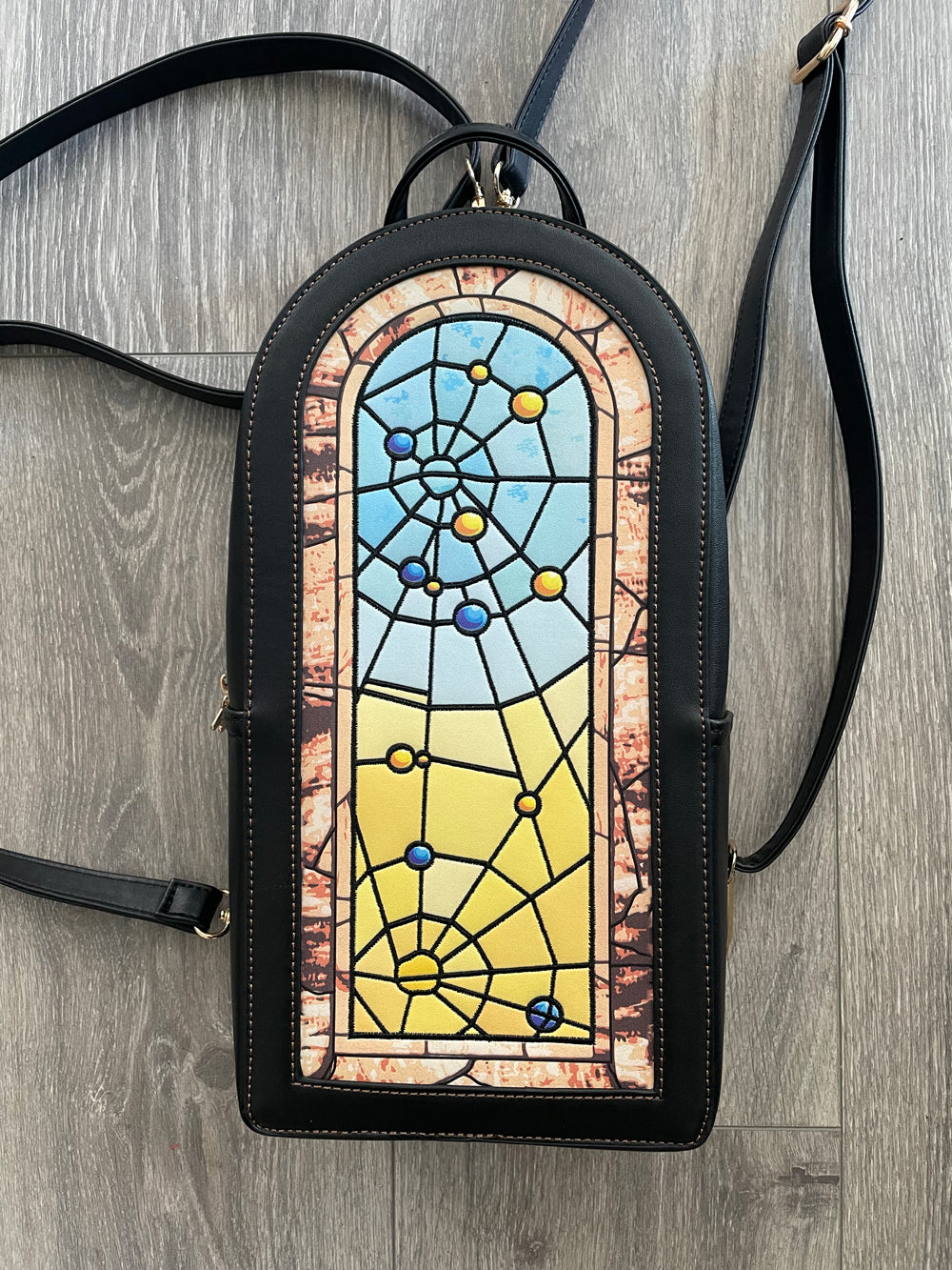 Spiderweb Stained Glass Window Backpack