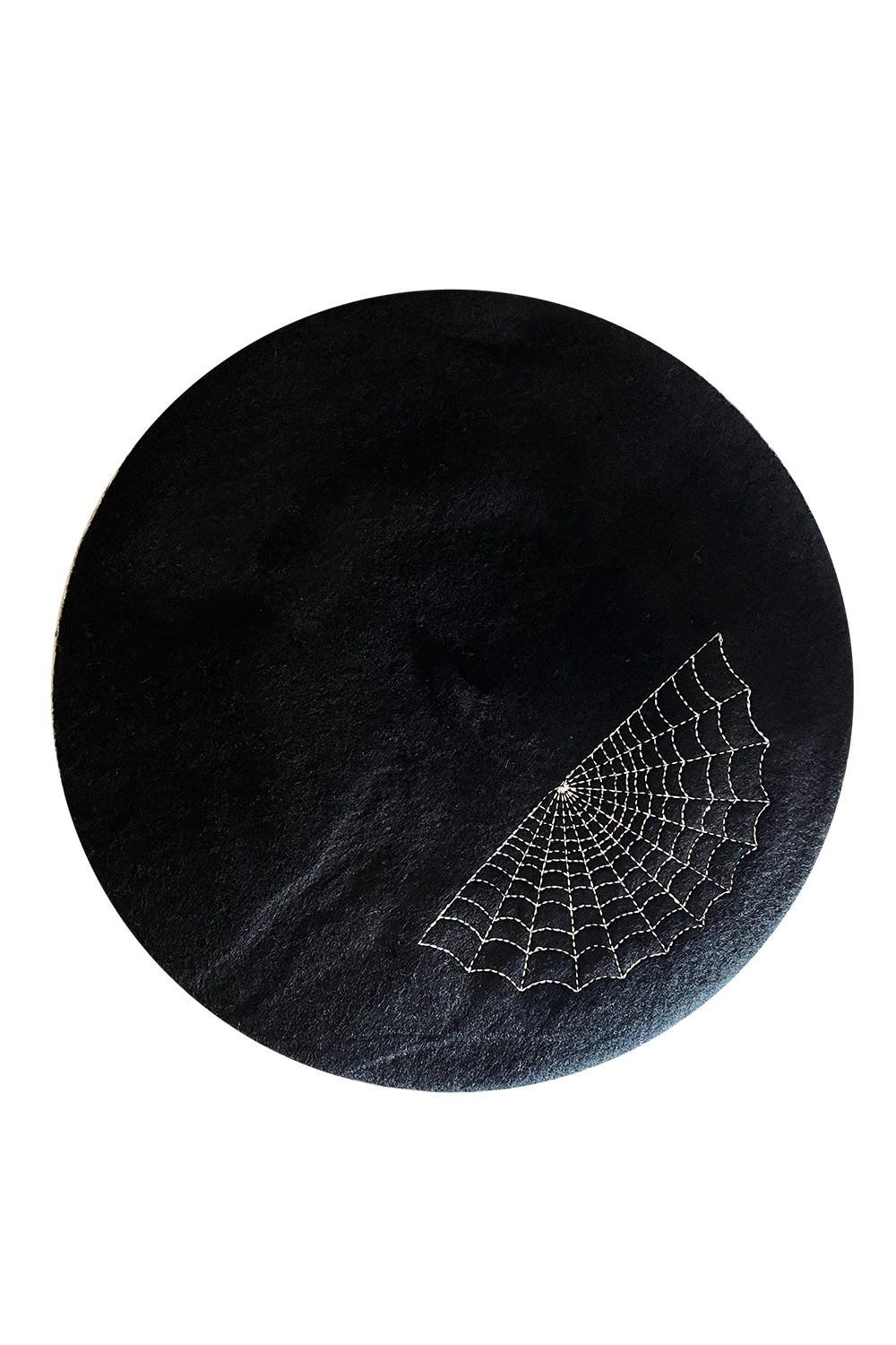 Glamour Ghoul Black Spiderweb Beret