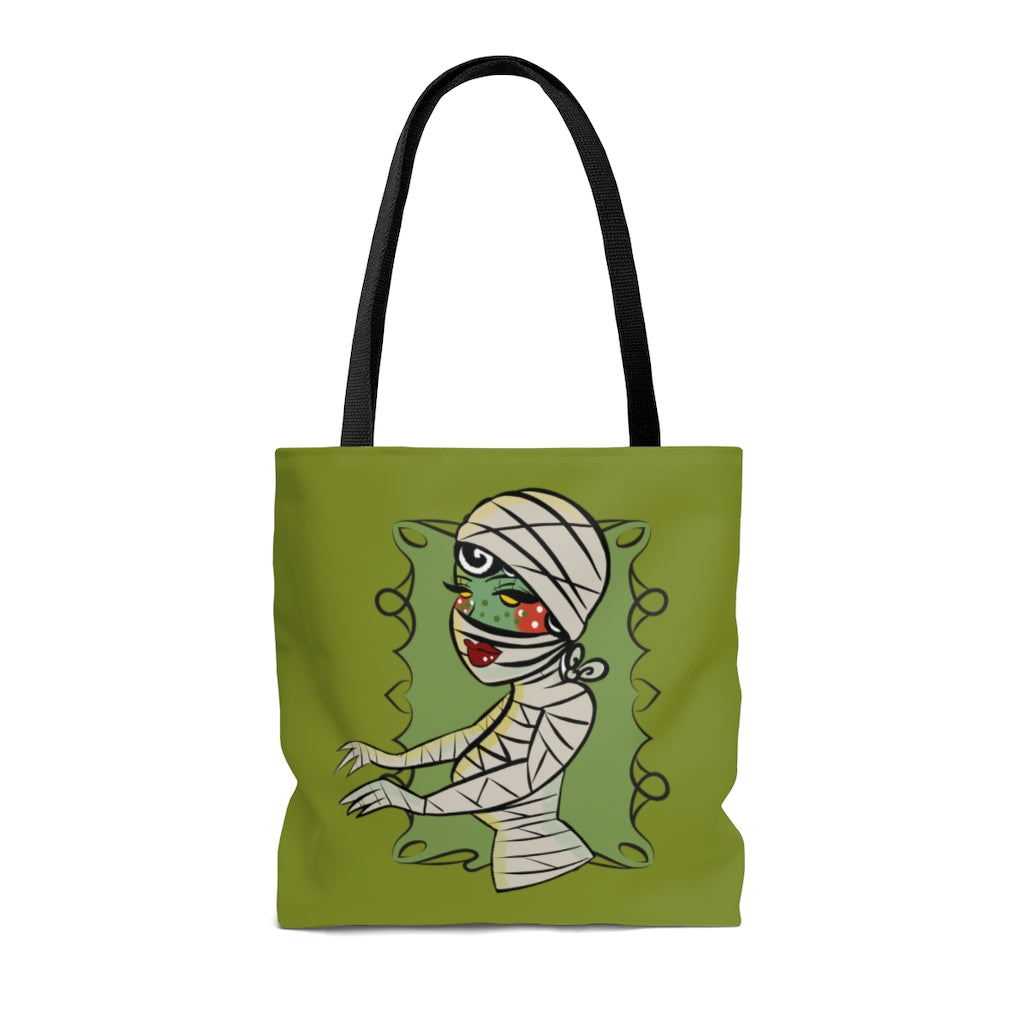 Miss Formaldehyde Mummy Lady by Coppertop Ink Tote Bag