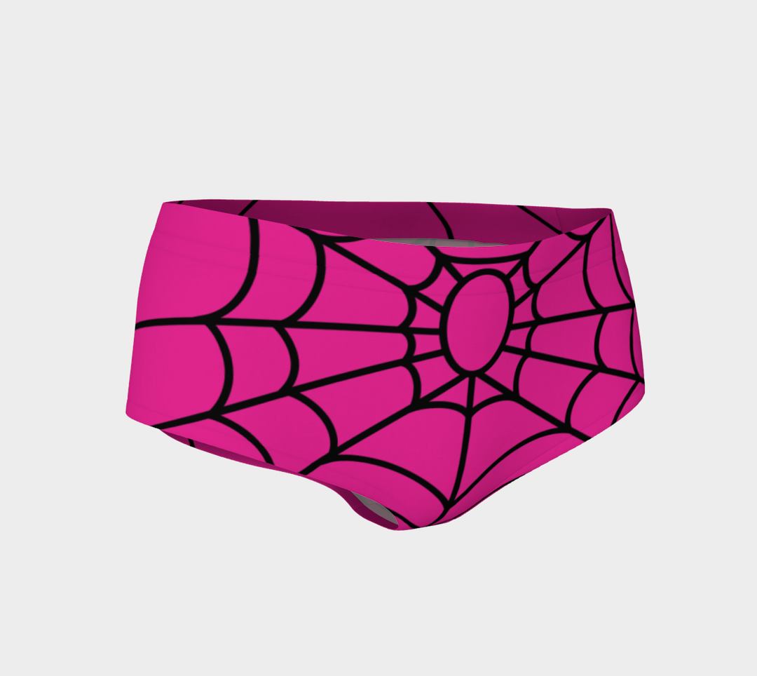 Goth Ghoul Summer Spiderweb Bikini Bottoms Pink