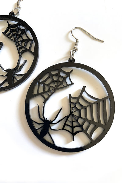 Creepy Cobweb Acrylic Spiderweb Earrings
