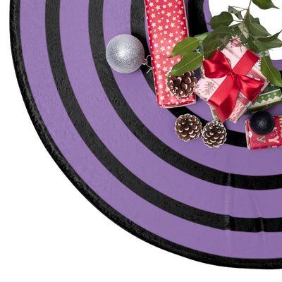 Purple and Black Stripe Christmas Tree Skirt