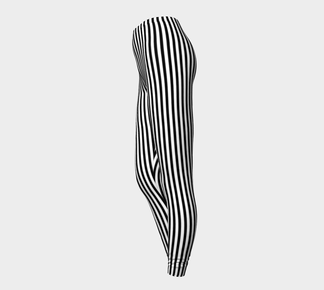 Black and White Stripe Long Leggings - The Oblong Box Shop