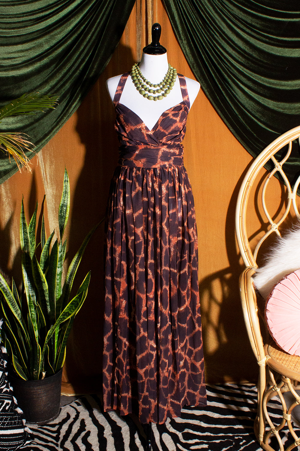 Majestic Maxi Dress in Giraffe Print