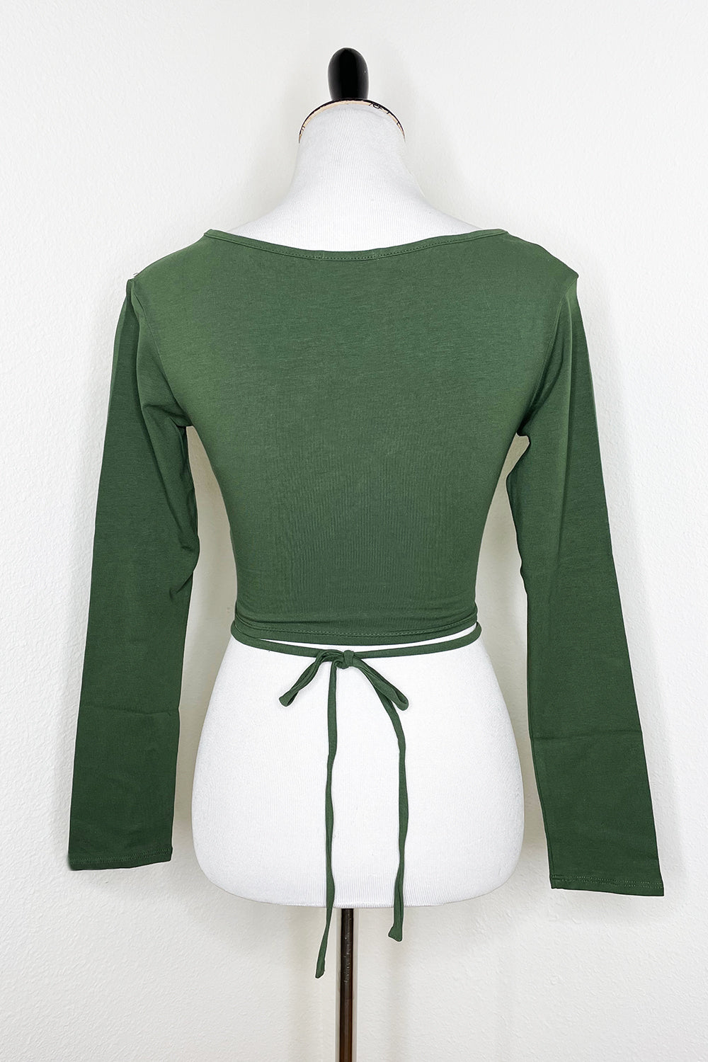 All Tied Up Crop Top Olive Green