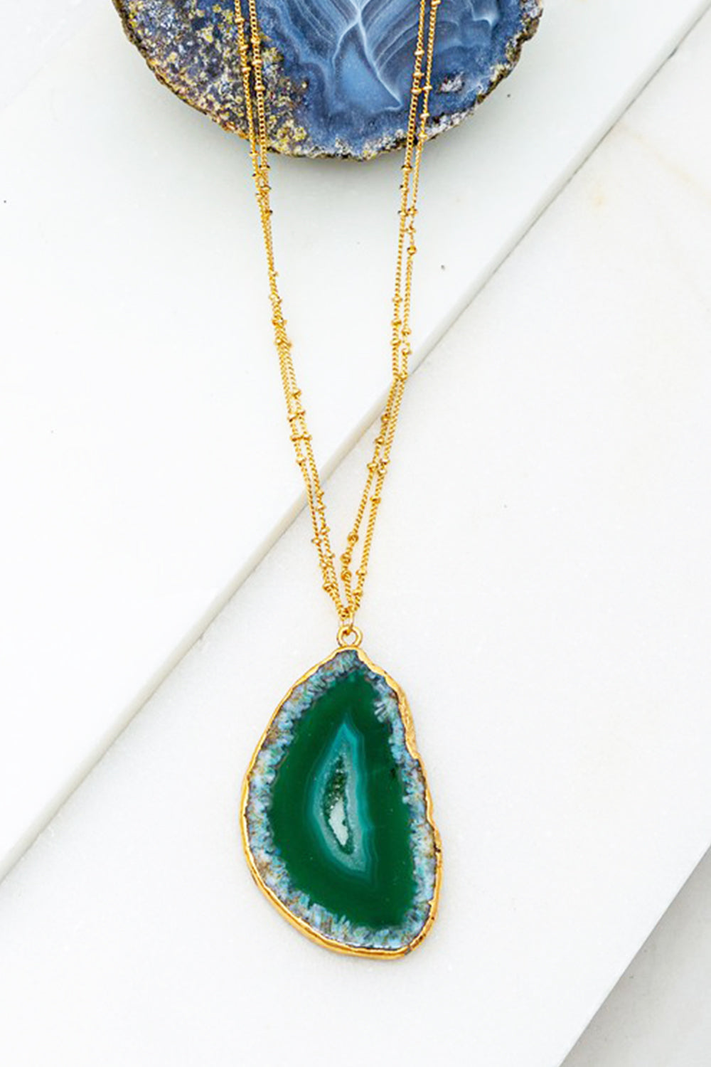 Green Moldavite Crystal Necklace