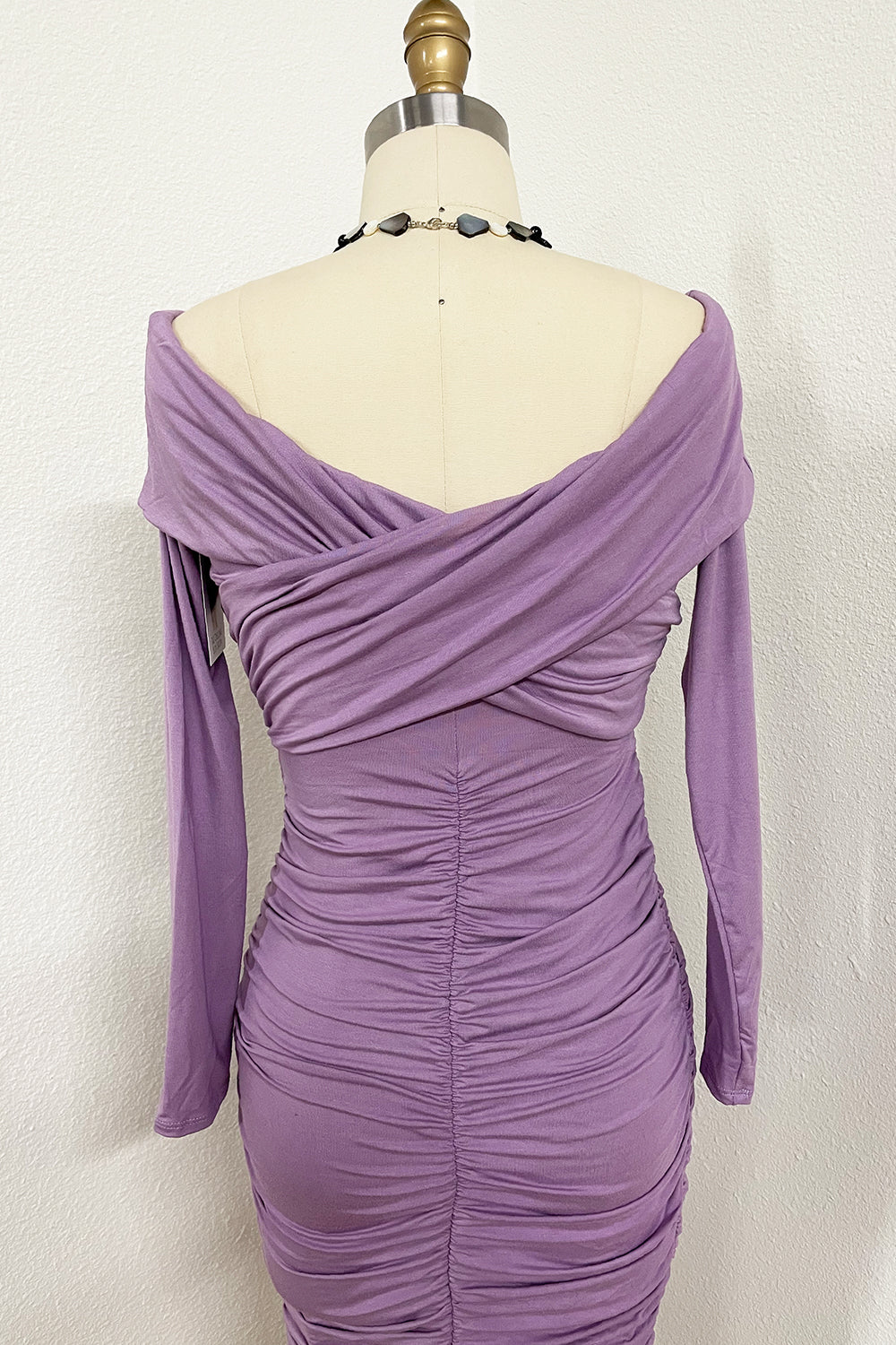 Monique Off Shoulder Wiggle Dress Lavender