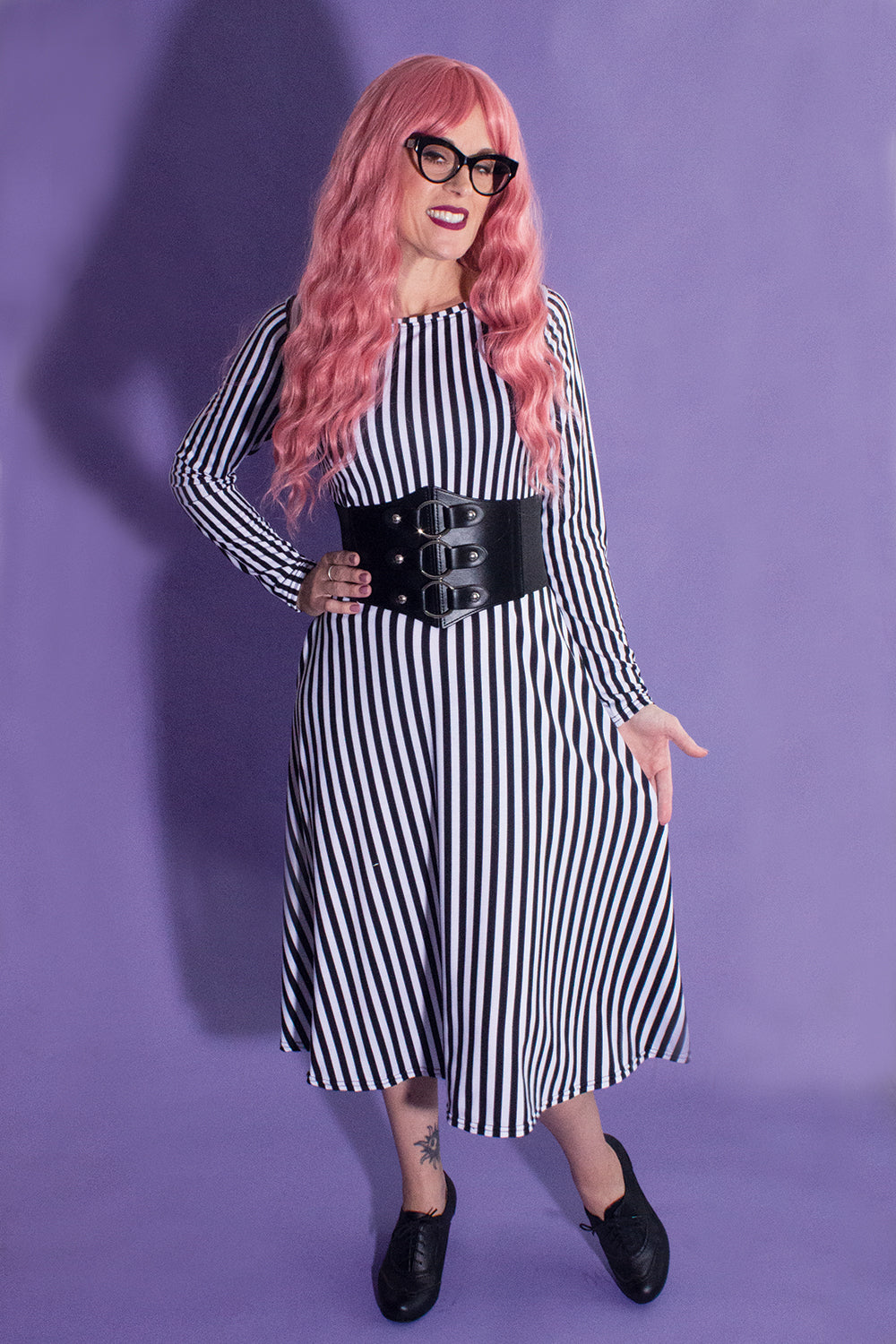 Strange & Unusual Stripe Midi Dress