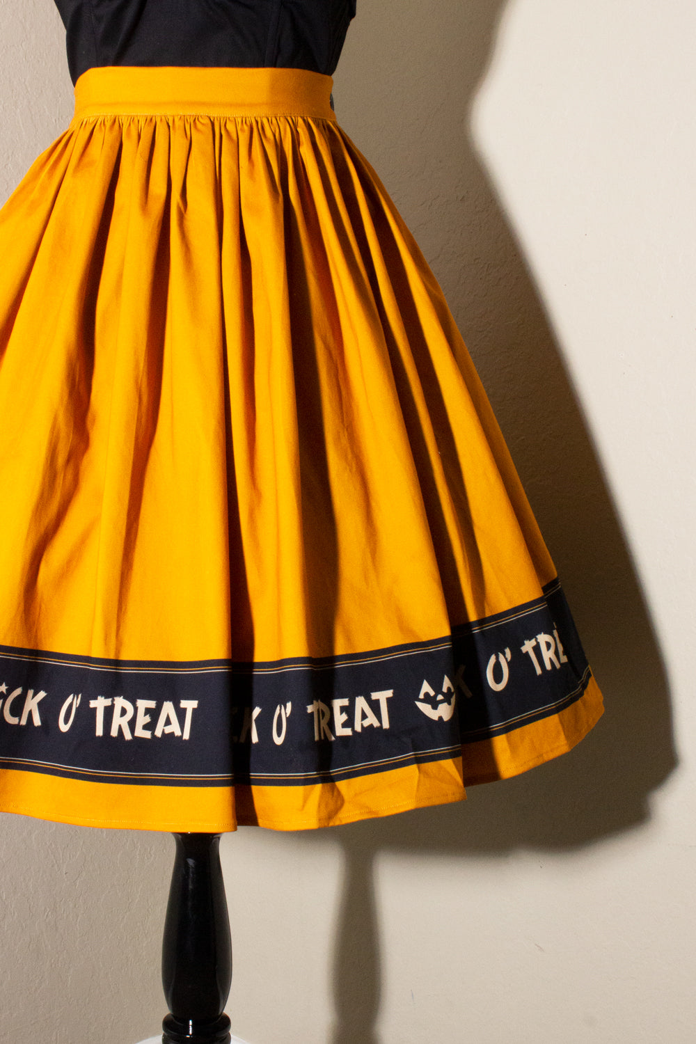 Trick O' Treat Pumpkin Print Gathered Skirt - FINAL SALE