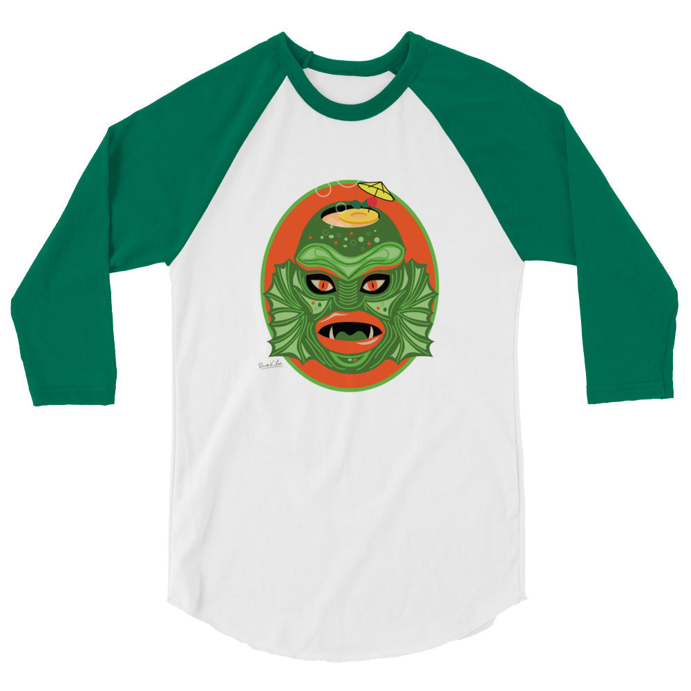 Swamp Creature Tiki Mug 3/4 sleeve raglan shirt
